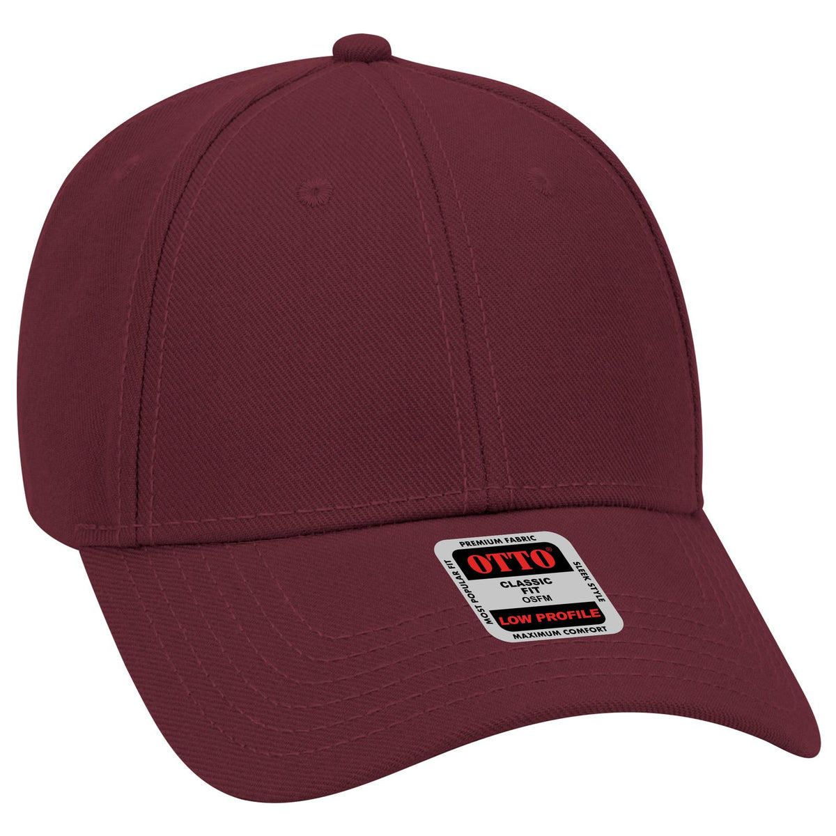 Right View of 010 - Maroon OTTO CAP 6 Panel Low Profile Baseball Cap