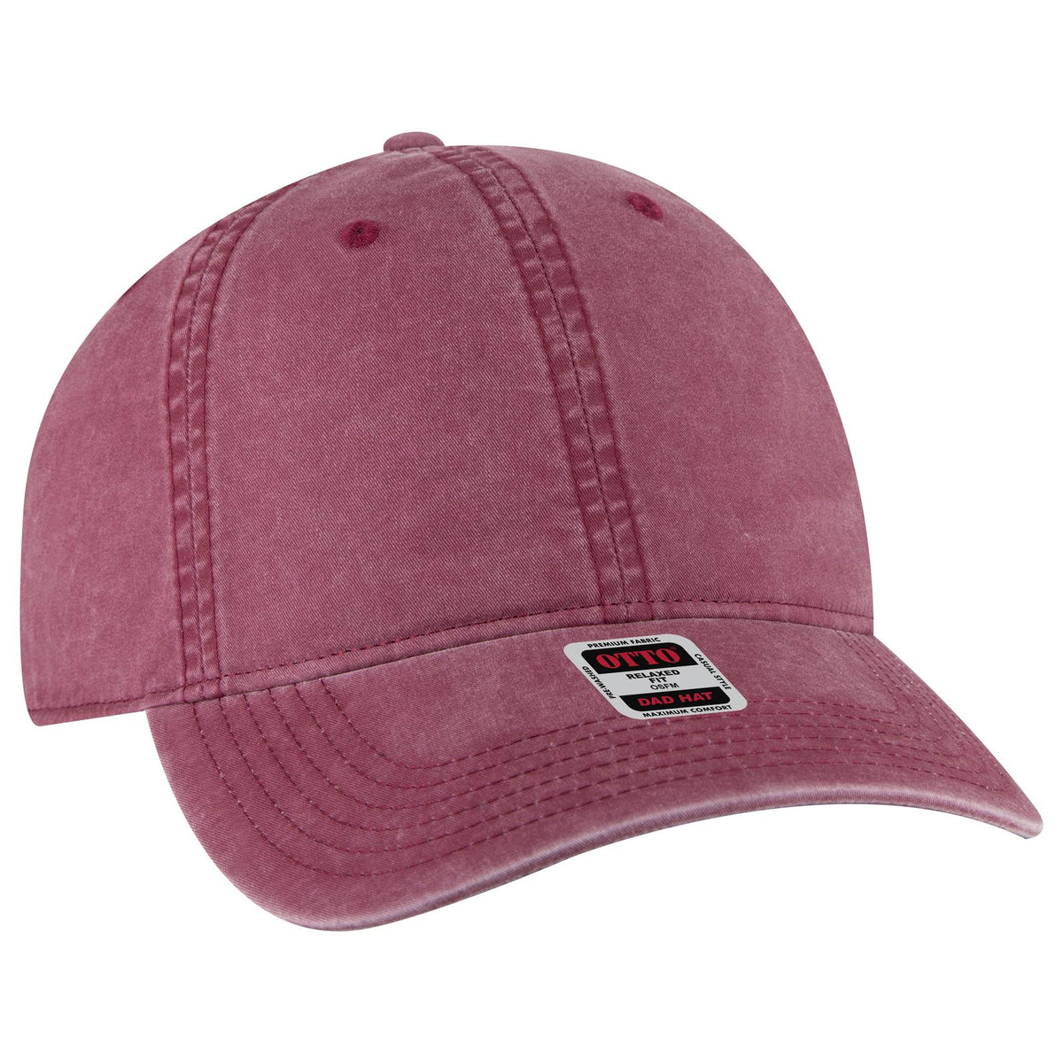Right View of 010 - Maroon OTTO CAP 6 Panel Low Profile Dad Hat