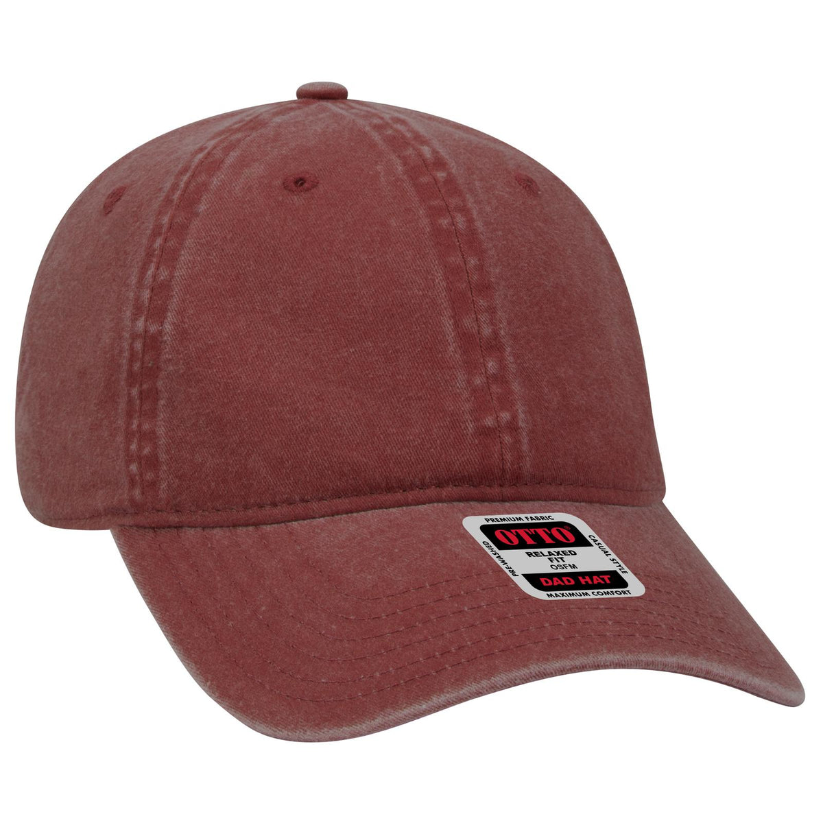Right View of 010 - Maroon OTTO CAP 6 Panel Low Profile Dad Hat