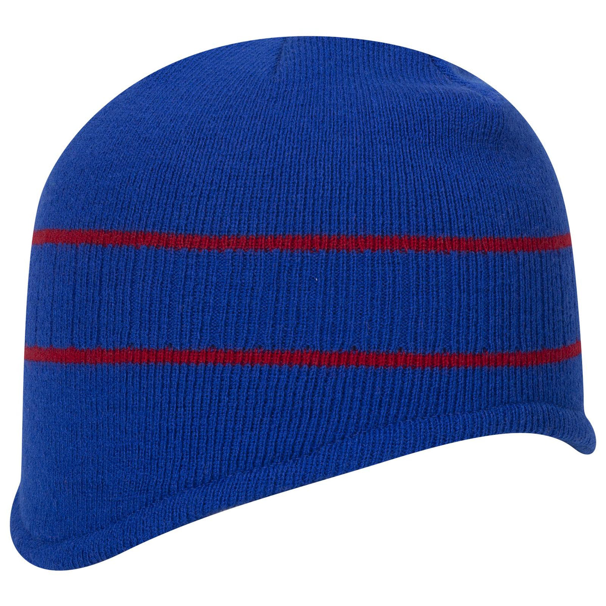 Right View of 0102 - Royal/Red OTTO CAP Beanie with Stripes