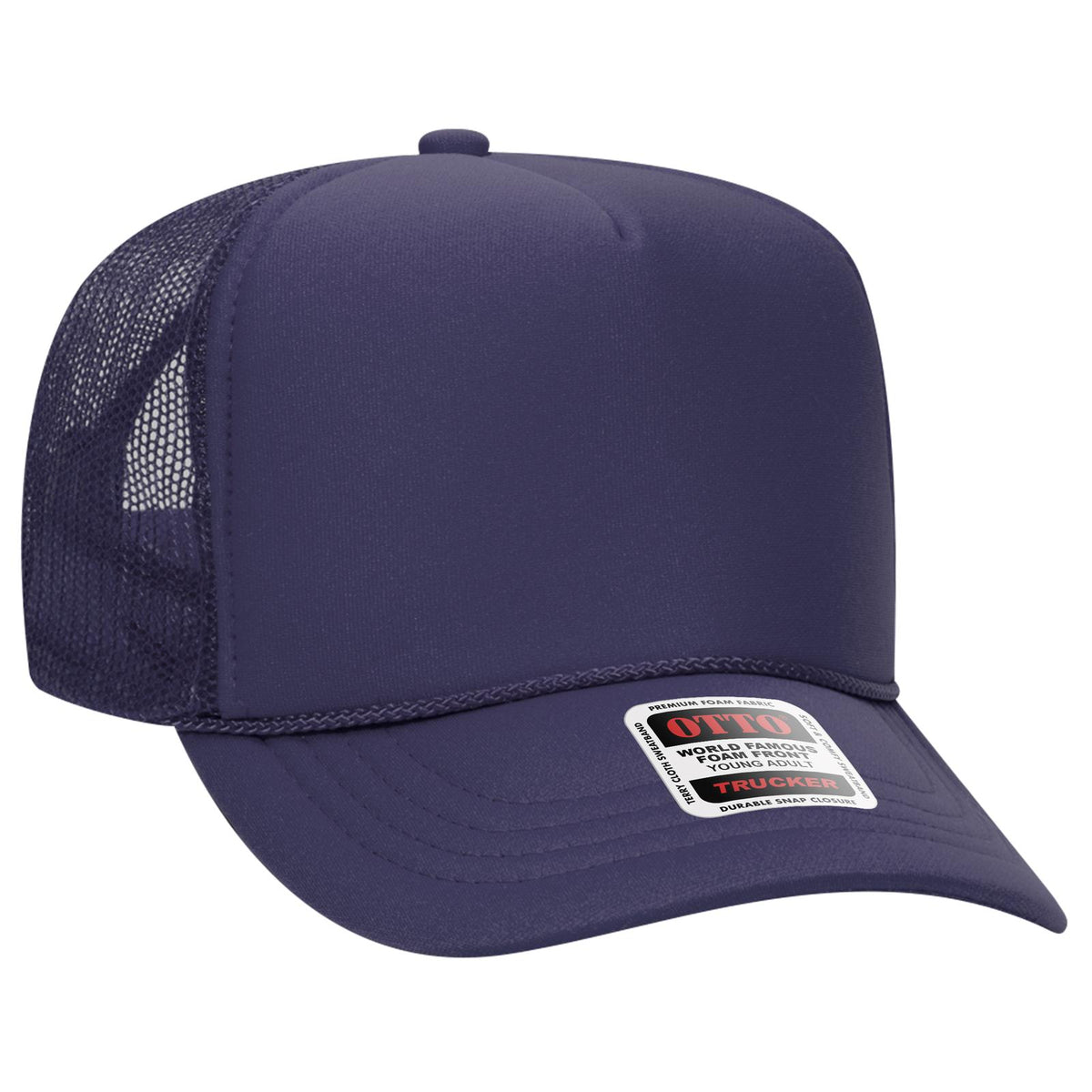 Right View of 011 - Purple OTTO CAP 5 Panel High Crown Mesh Back Trucker Hat