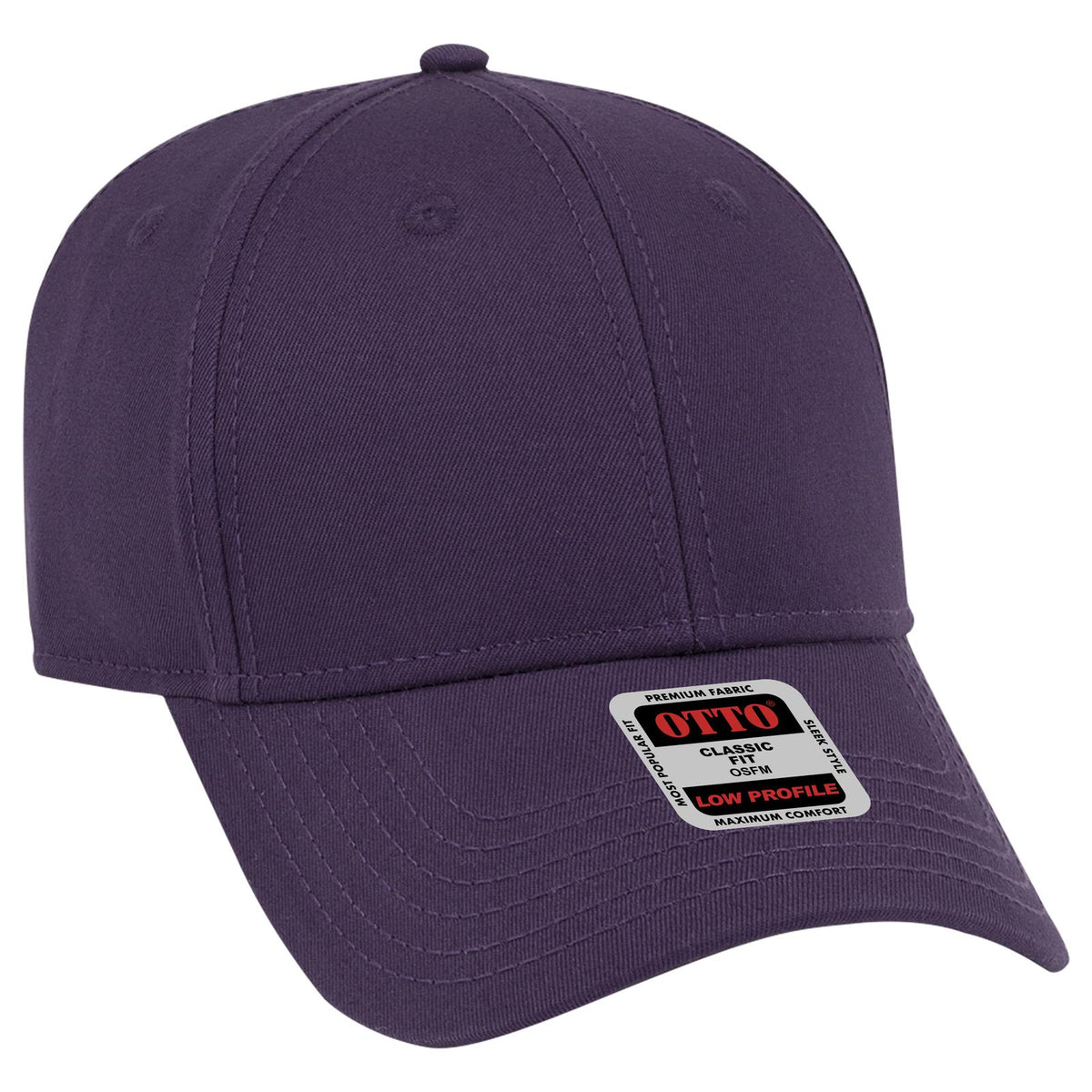 Right View of 011 - Purple OTTO CAP 6 Panel Low Profile Baseball Cap
