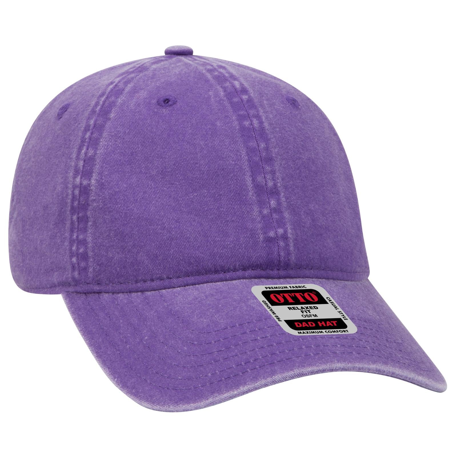 Front View of 011 - Purple OTTO CAP 6 Panel Low Profile Dad Hat