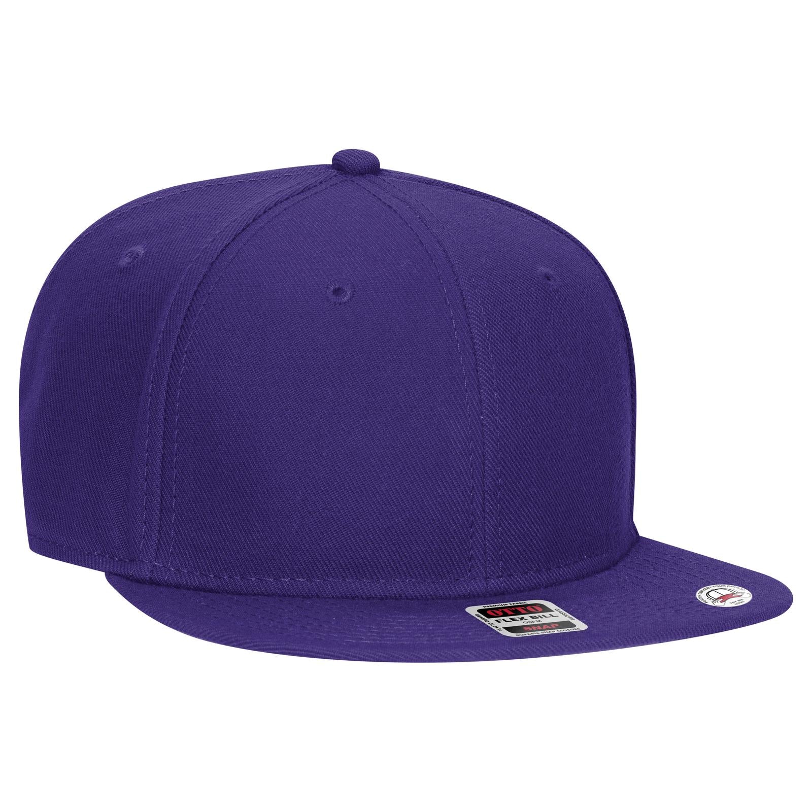 Front View of 011 - Purple OTTO CAP "OTTO SNAP" 6 Panel Pro Style Snapback Hat