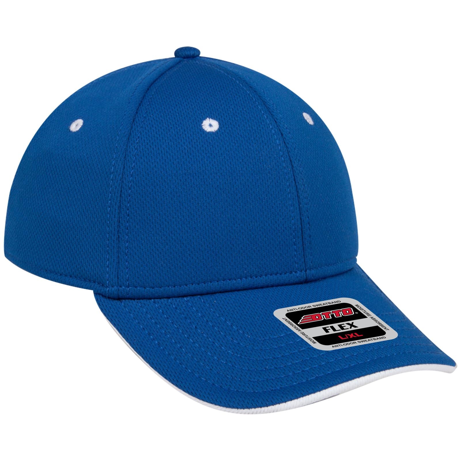 Front View of 0116 - Ryl/Wht OTTO CAP "OTTO FLEX" Fitted 6 Panel Low Profile Baseball Cap