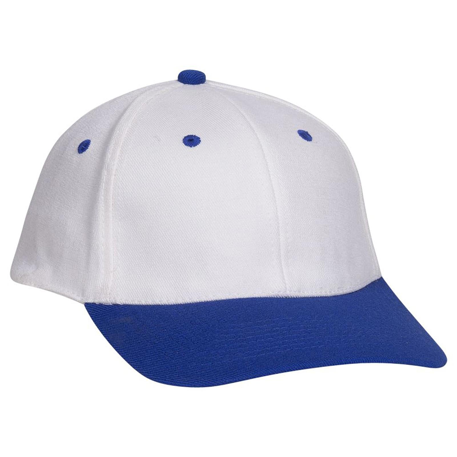 Front View of 0116 - Ryl/Wht OTTO CAP "OTTO FLEX" Fitted 6 Panel Low Profile Baseball Cap