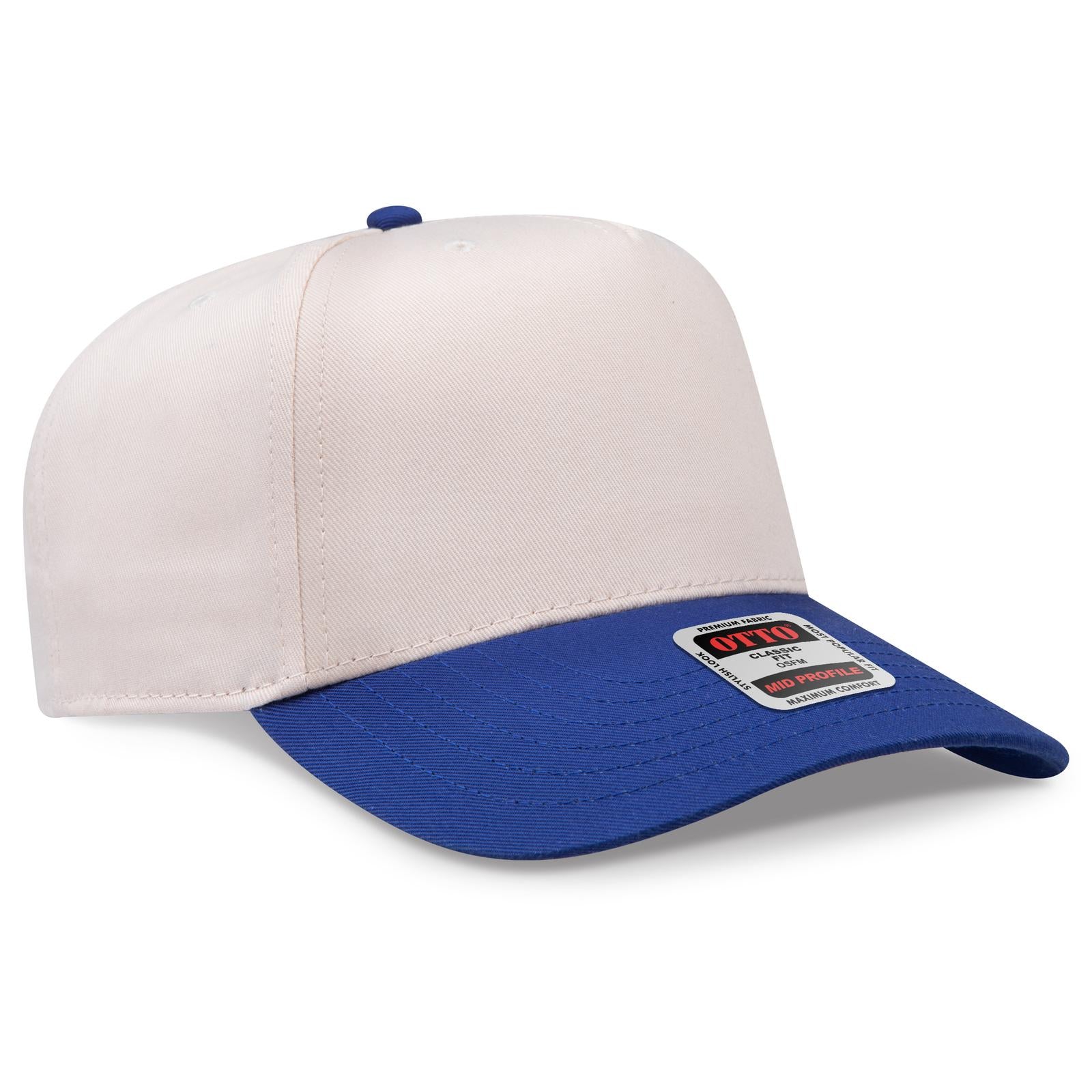 Front View of 0131 - Ryl/Natl OTTO CAP 5 Panel Mid Profile Baseball Cap