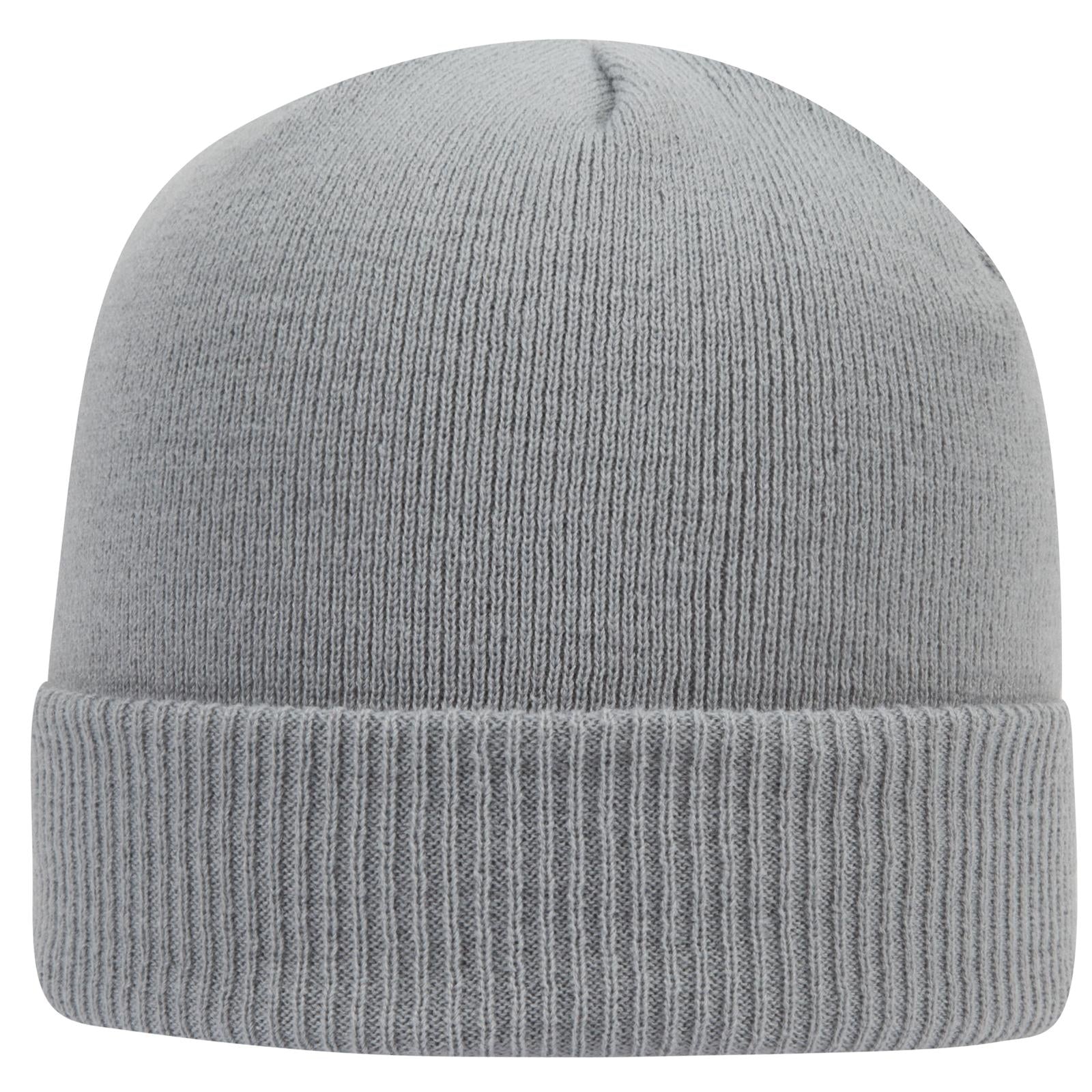 Front View of 014 - Gray OTTO CAP 12" Classic Knit Beanie w/ Rib Knit Cuff