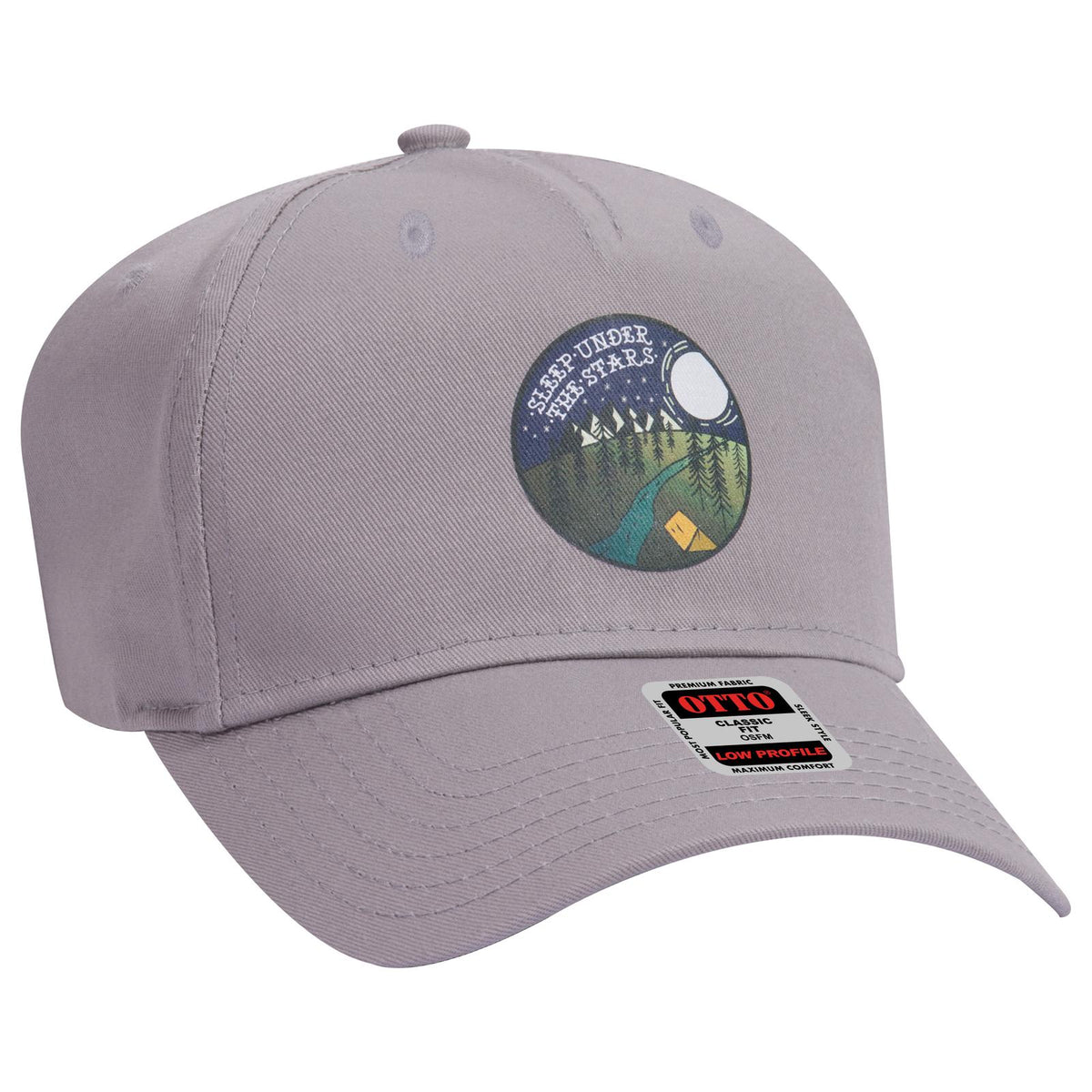 Right View of 014 - Gray OTTO CAP 5 Panel Low Profile Baseball Cap