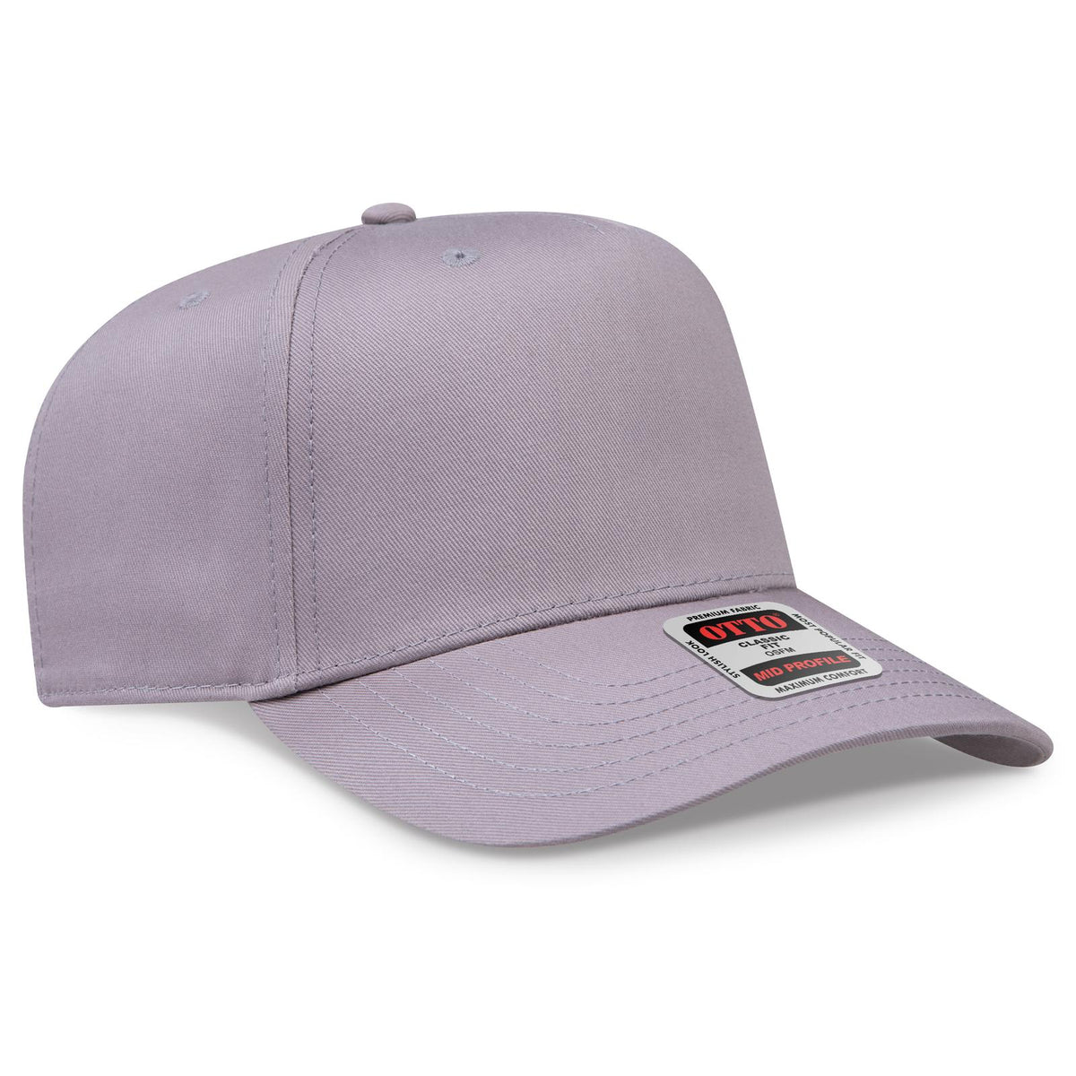 Right View of 014 - Gray OTTO CAP 5 Panel Mid Profile Baseball Cap