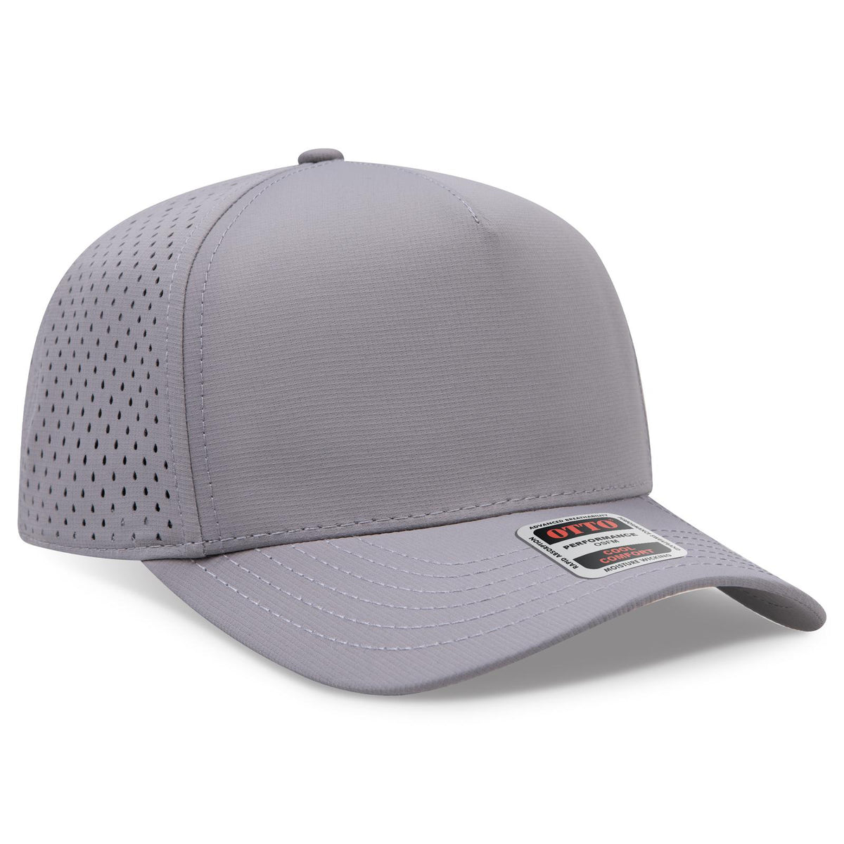 Right View of 014 - Gray OTTO CAP 5 Panel Mid Profile Baseball Cap