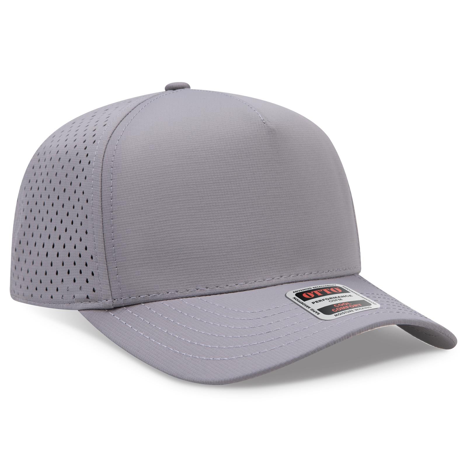 Right View of 014 - Gray OTTO CAP 5 Panel Mid Profile Baseball Cap