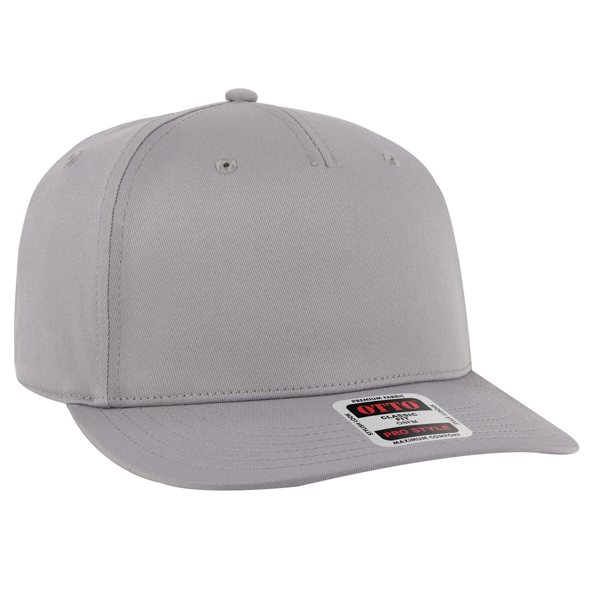 Right View of 014 - Gray OTTO CAP 5 Panel Pro Style Baseball Cap
