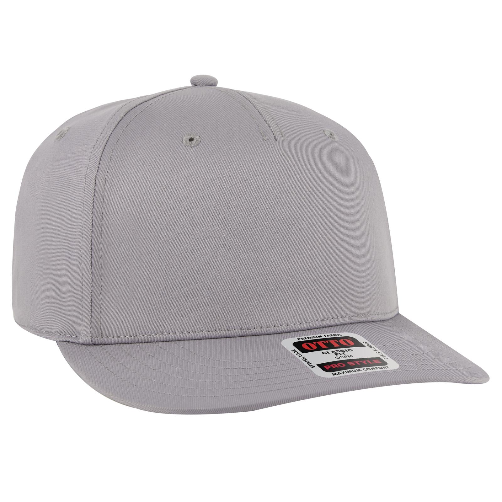 Right View of 014 - Gray OTTO CAP 5 Panel Pro Style Baseball Cap