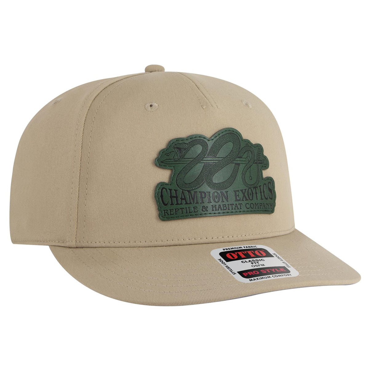 Right View of 014 - Gray OTTO CAP 5 Panel Pro Style Baseball Cap