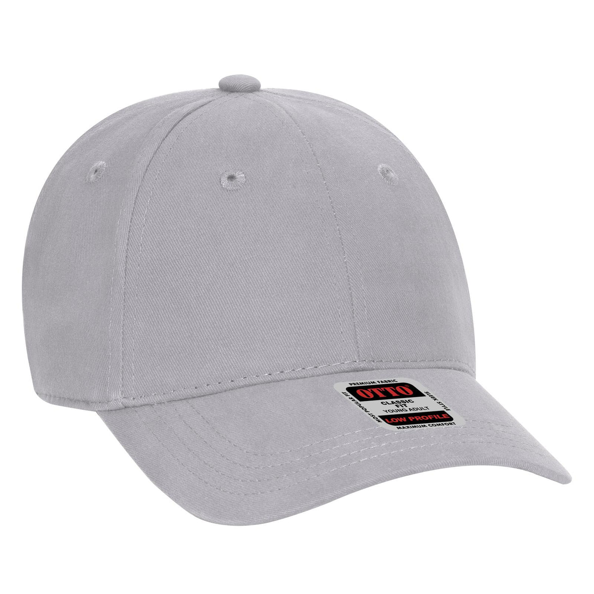 Right View of 014 - Gray OTTO CAP 6 Panel Low Profile Baseball Cap