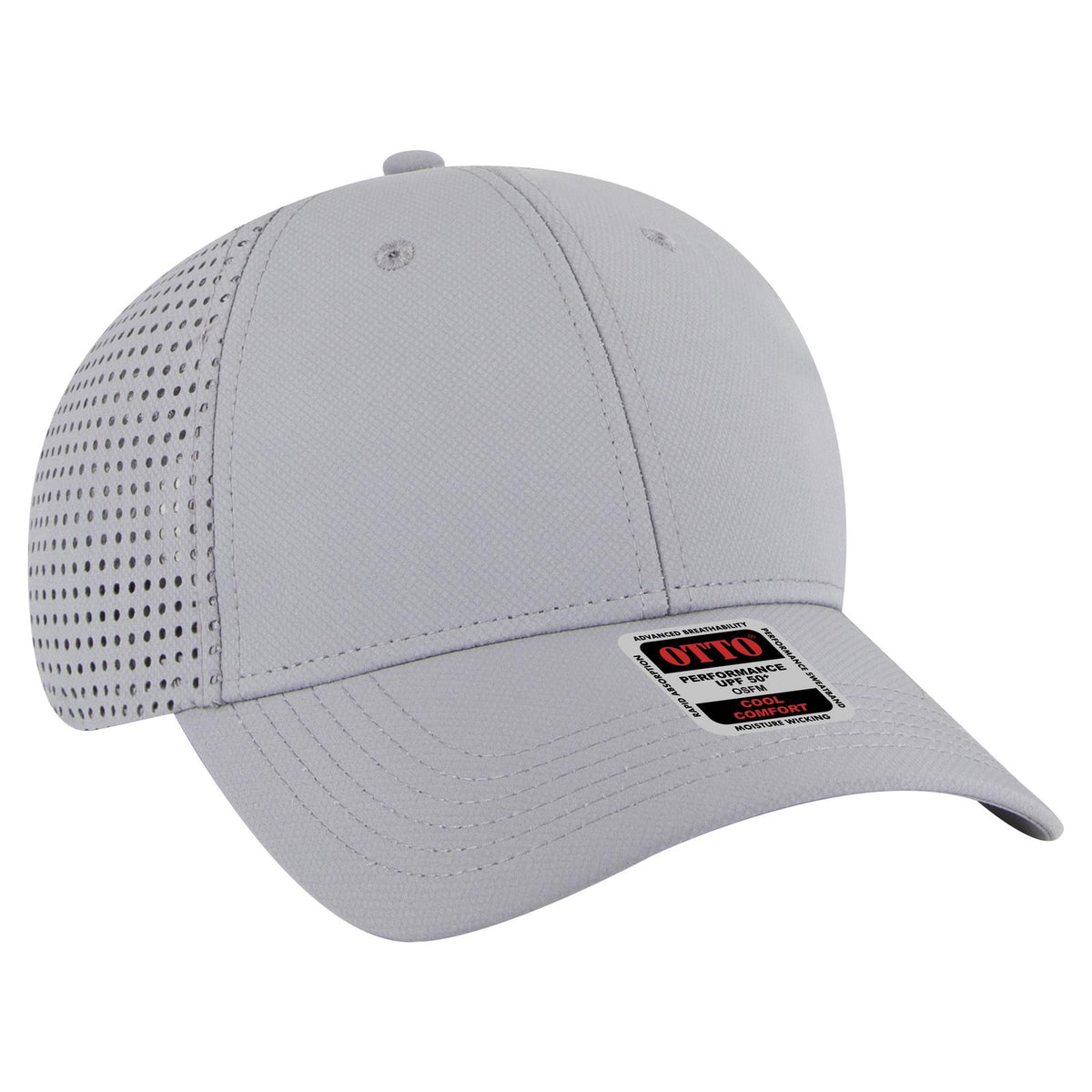 Right View of 014 - Gray OTTO CAP 6 Panel Low Profile Baseball Cap