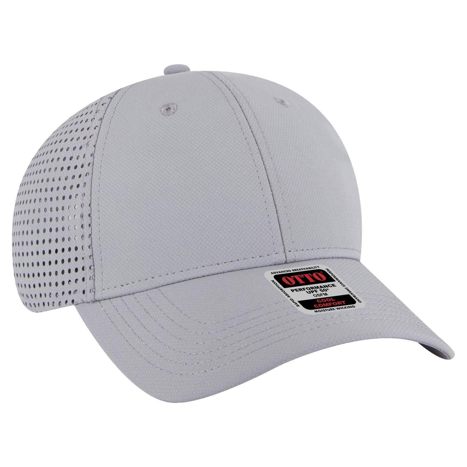 Front View of 014 - Gray OTTO CAP 6 Panel Low Profile Baseball Cap