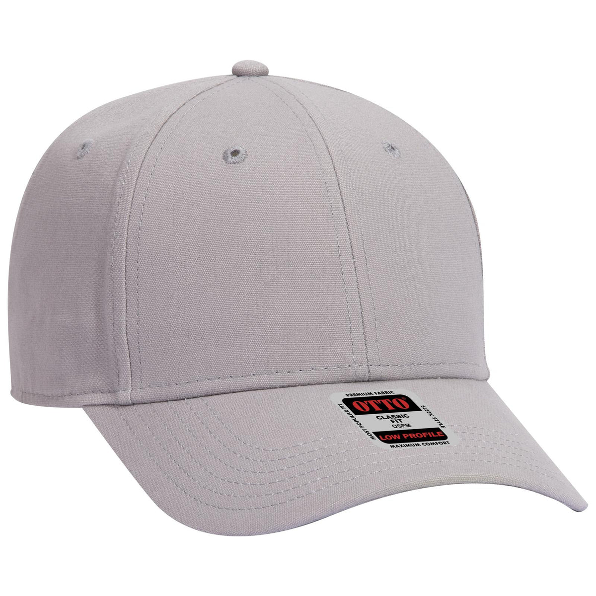 Right View of 014 - Gray OTTO CAP 6 Panel Low Profile Baseball Cap