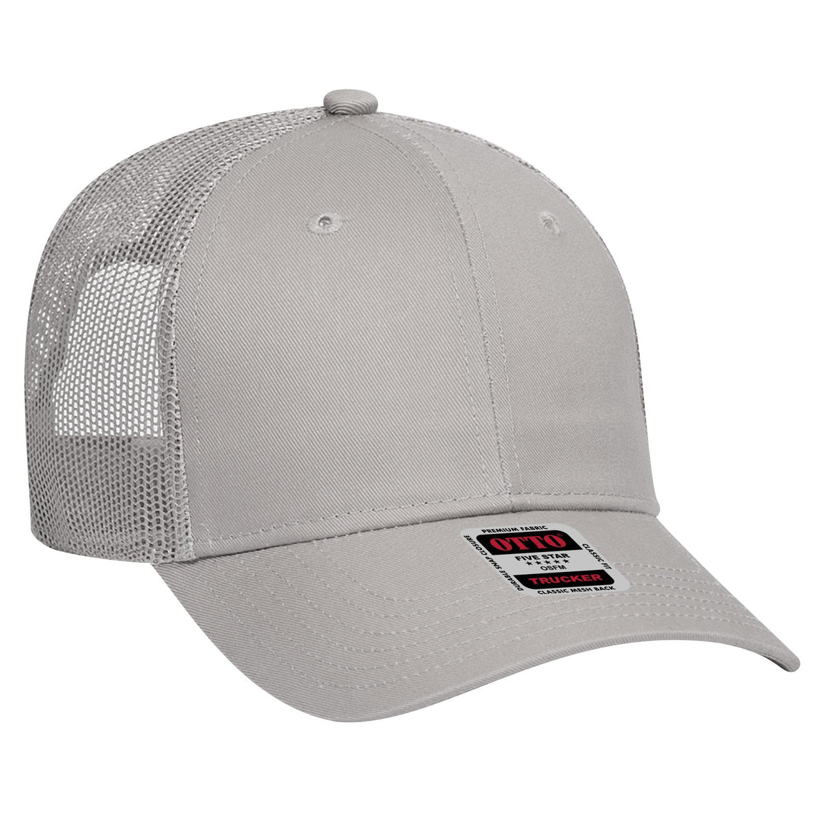 Right View of 014 - Gray OTTO CAP 6 Panel Low Profile Mesh Back Trucker Hat
