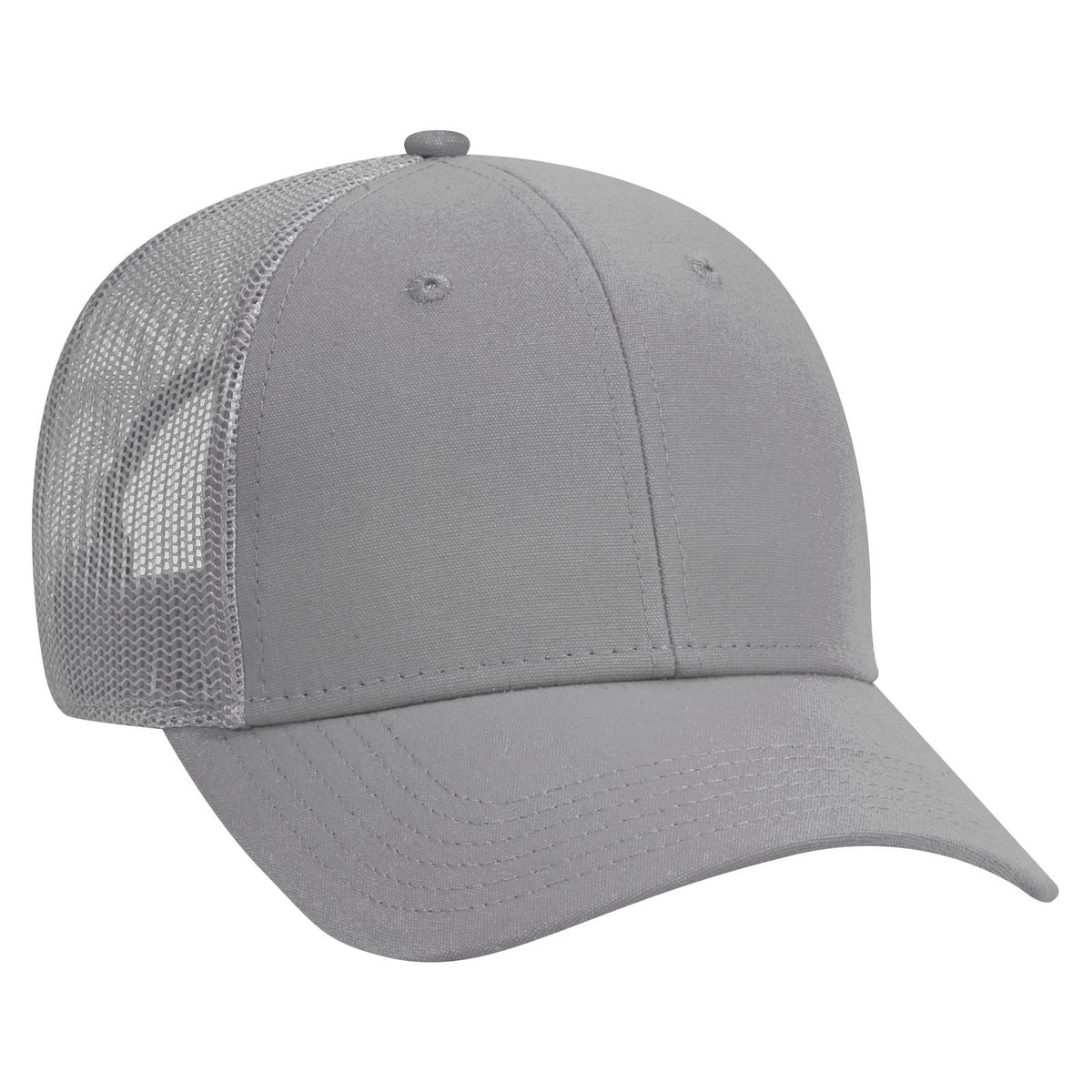 Right View of 014 - Gray OTTO CAP 6 Panel Low Profile Mesh Back Trucker Hat