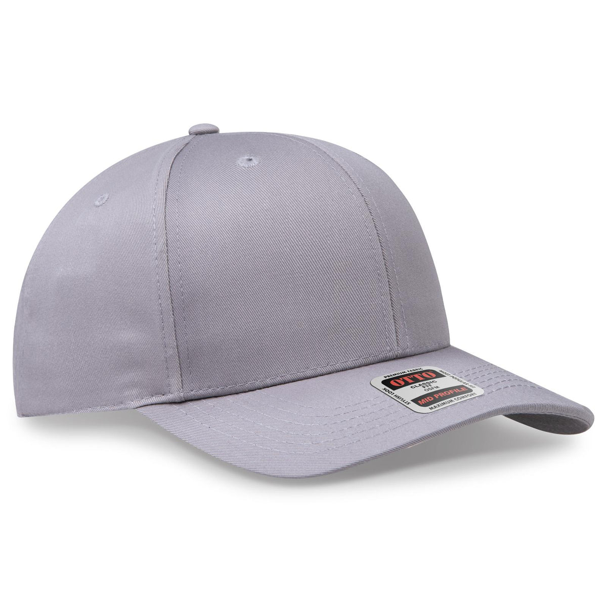 Right View of 014 - Gray OTTO CAP 6 Panel Mid Profile Baseball Cap