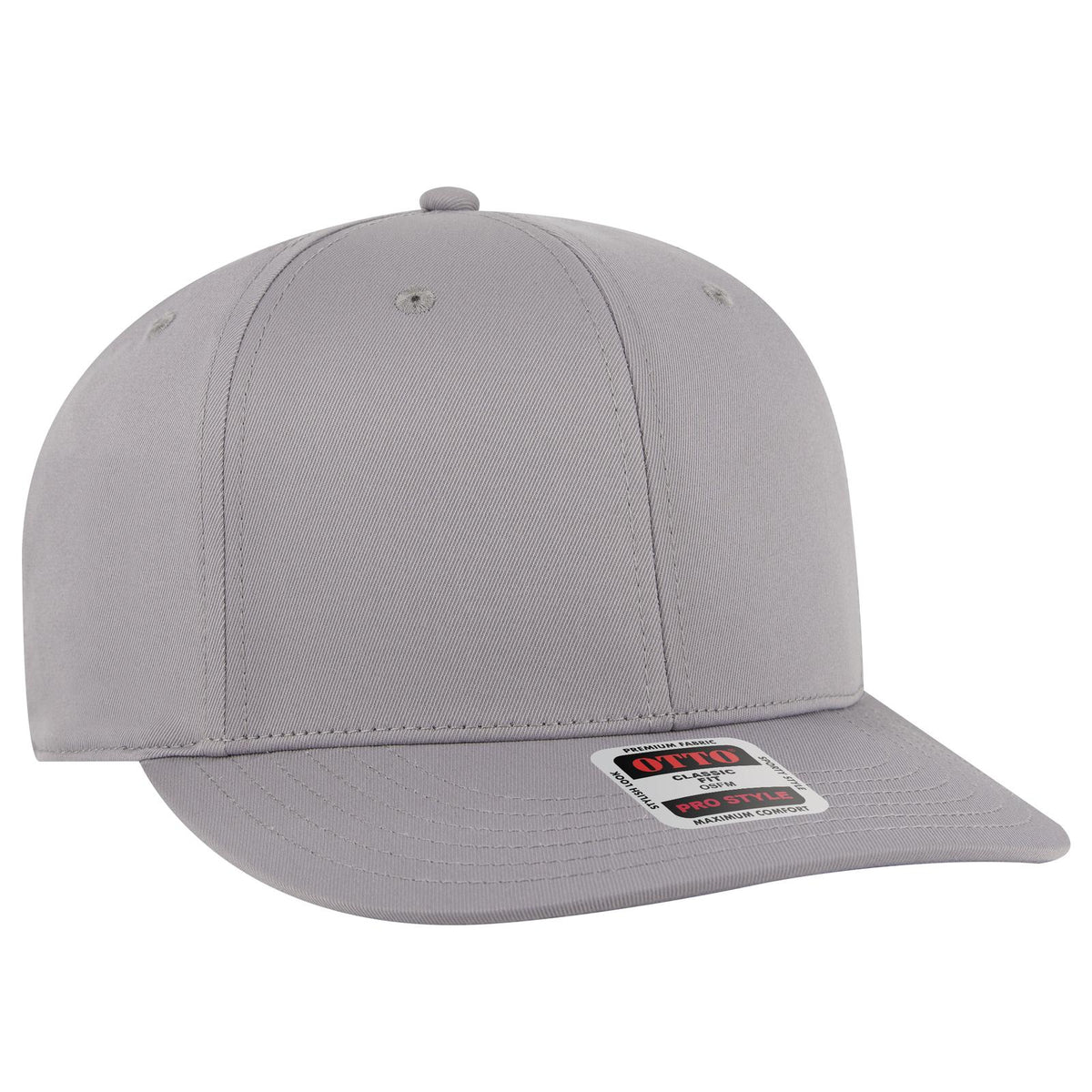 Right View of 014 - Gray OTTO CAP 6 Panel Pro Style Baseball Cap