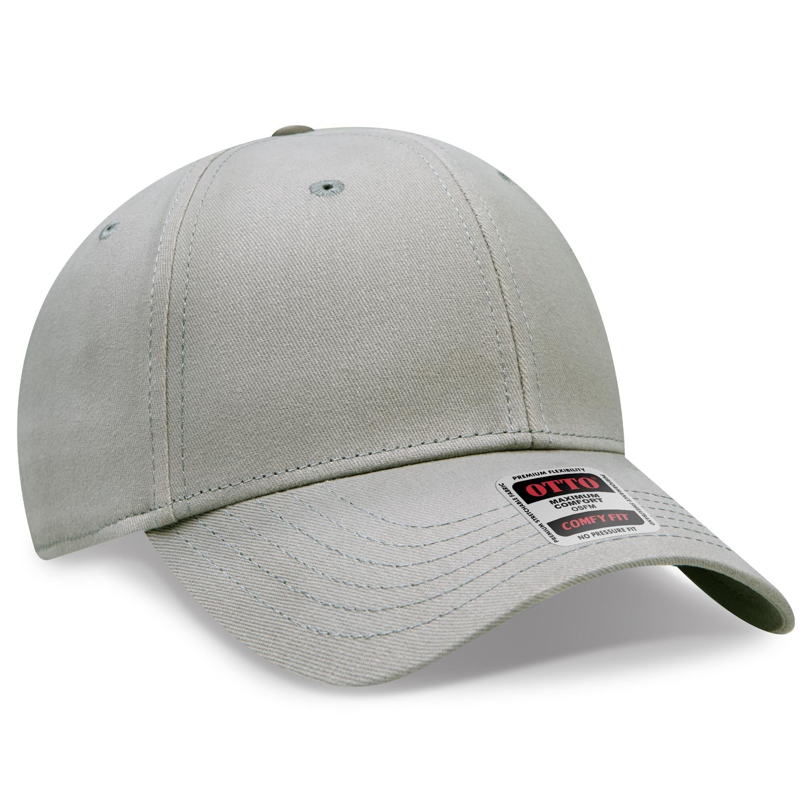 Front View of 014 - Gray OTTO CAP "OTTO COMFY FIT" 6 Panel Low Profile Baseball Cap