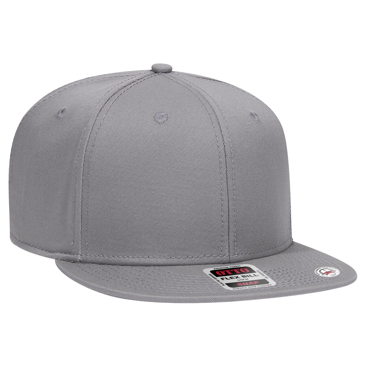 Right View of 014 - Gray OTTO CAP “OTTO SNAP” 6 Panel Pro Style Snapback Hat