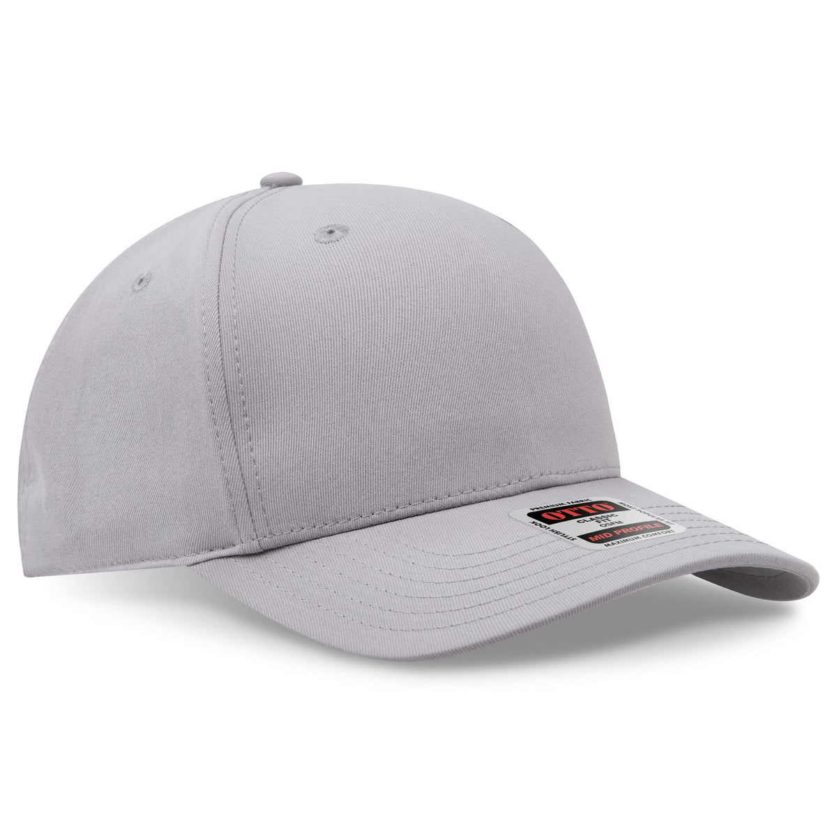 Right View of 014 - Gray OTTO CAP Seamless 6 Panel Mid Profile Baseball Cap