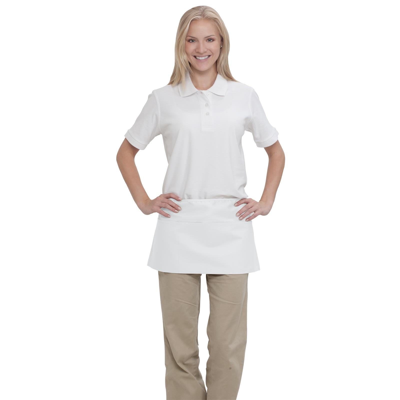 Front View of 016 - White OTTO 3 Pocket Waist Apron