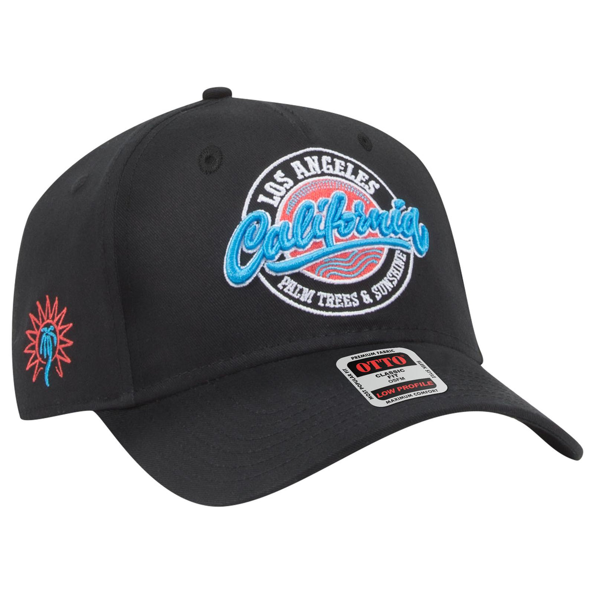 Right View of 016 - White OTTO CAP 5 Panel Low Profile Baseball Cap