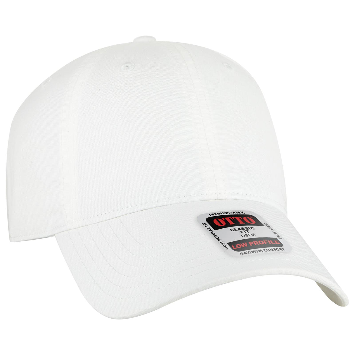 Right View of 016 - White OTTO CAP 6 Panel Low Profile Baseball Cap