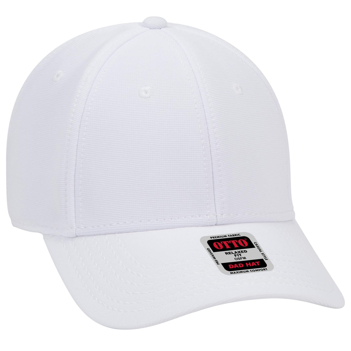 Right View of 016 - White OTTO CAP 6 Panel Low Profile Baseball Cap