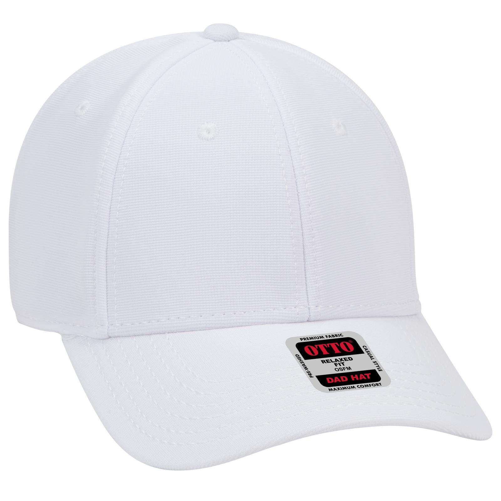 Right View of 016 - White OTTO CAP 6 Panel Low Profile Baseball Cap