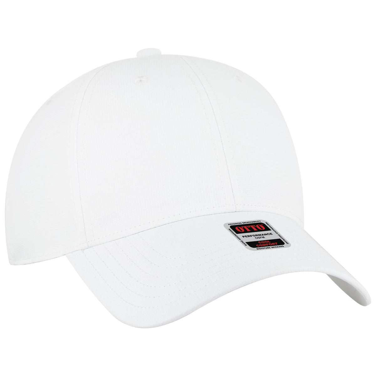 Right View of 016 - White OTTO CAP 6 Panel Low Profile Baseball Cap
