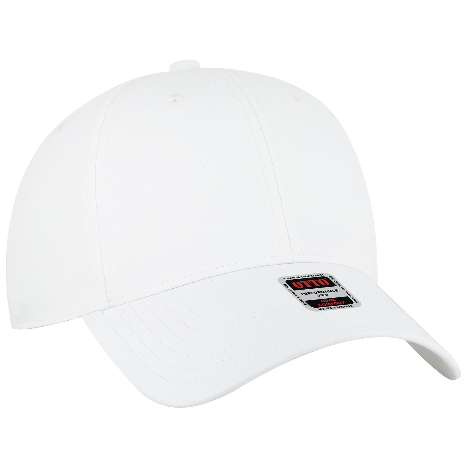 Right View of 016 - White OTTO CAP 6 Panel Low Profile Baseball Cap