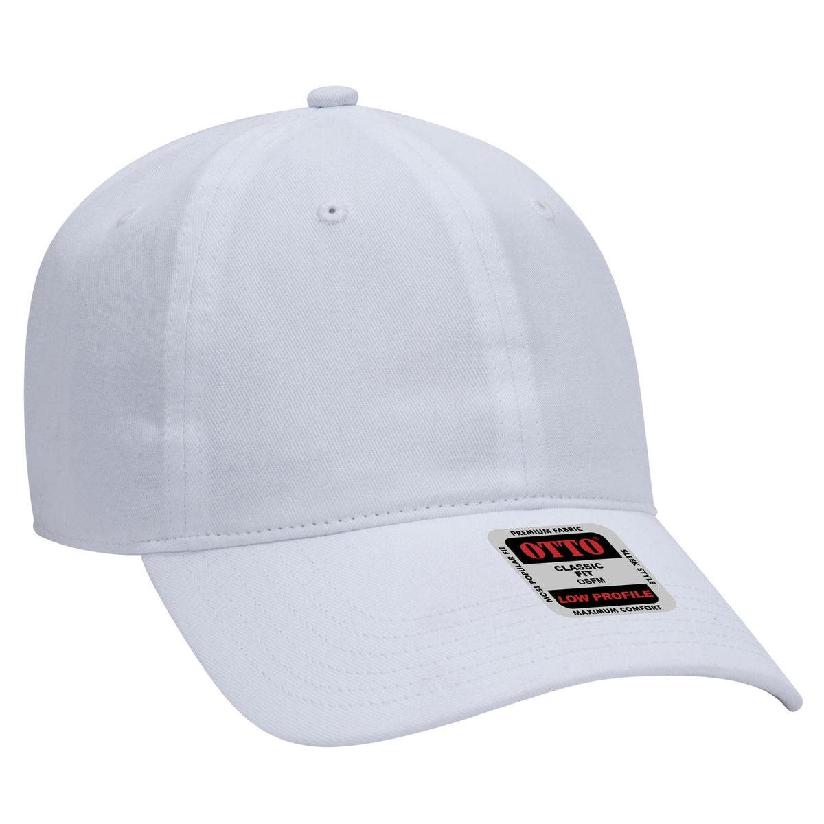 Right View of 016 - White OTTO CAP 6 Panel Low Profile Baseball Cap