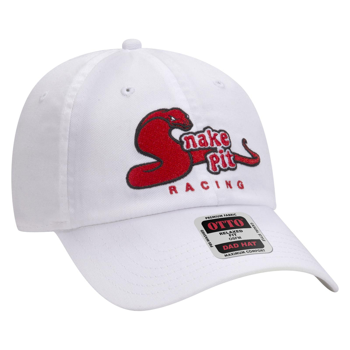 Right View of 016 - White OTTO CAP 6 Panel Low Profile Dad Hat