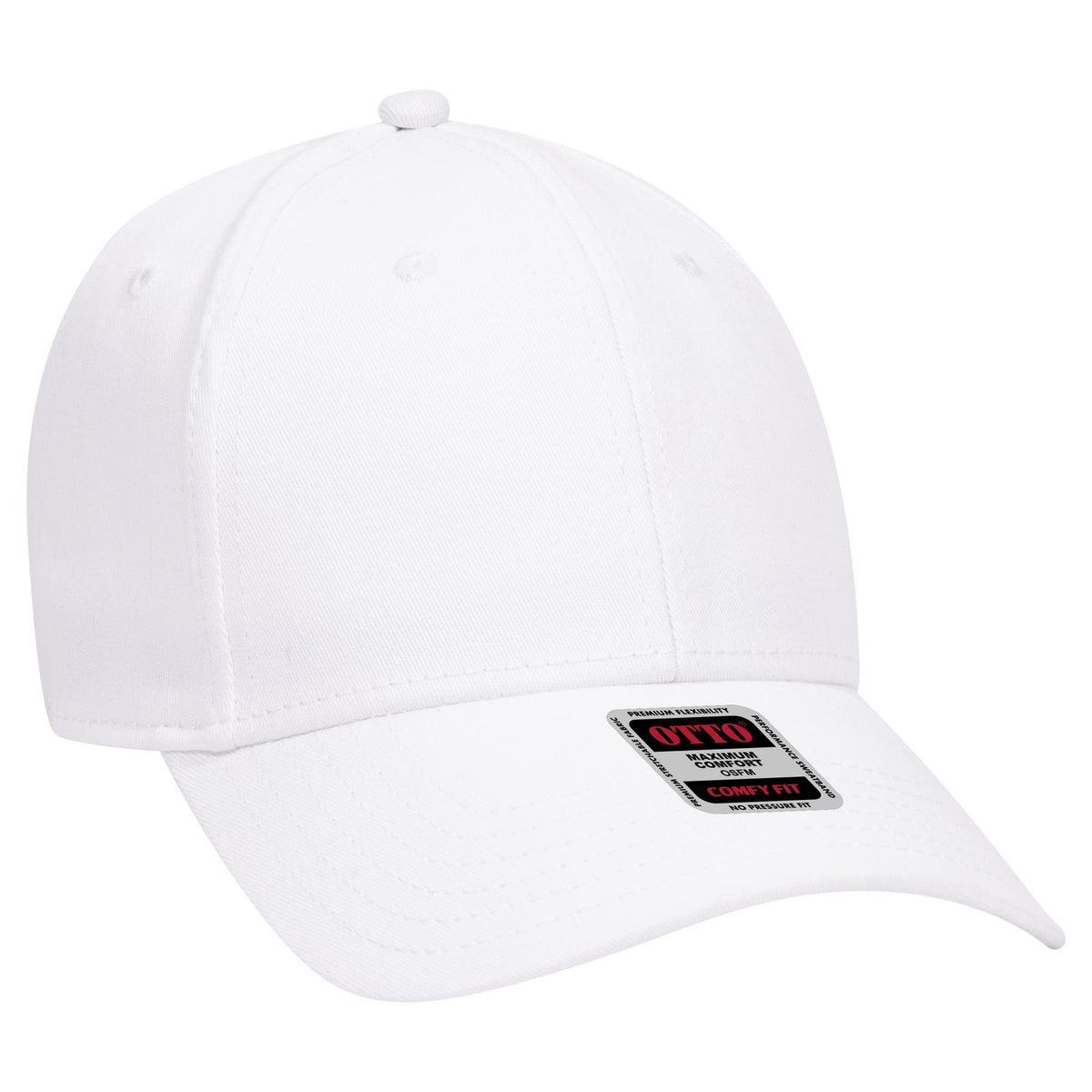 Right View of 016 - White OTTO CAP "OTTO COMFY FIT" 6 Panel Low Profile Baseball Cap