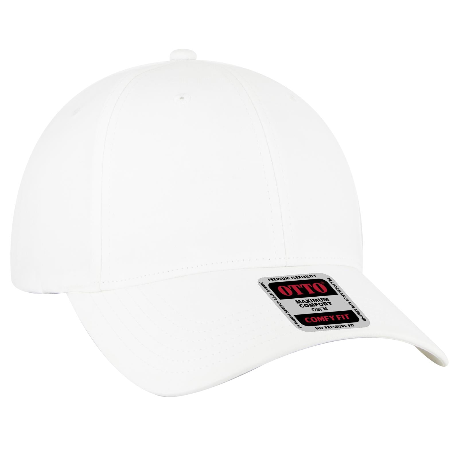 Front View of 016 - White OTTO CAP "OTTO COMFY FIT" 6 Panel Low Profile Baseball Cap