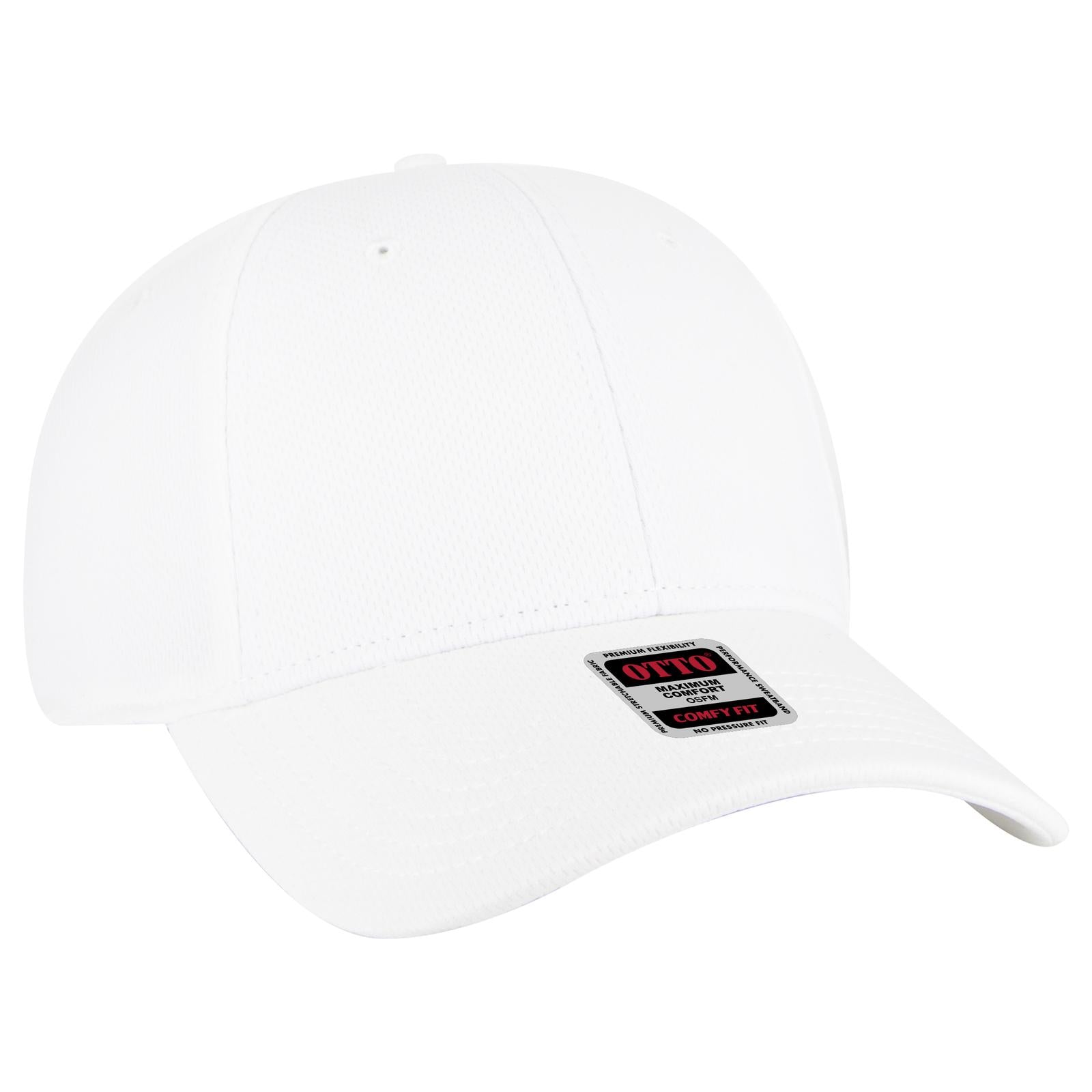 Front View of 016 - White OTTO CAP "OTTO COMFY FIT" 6 Panel Low Profile Baseball Cap