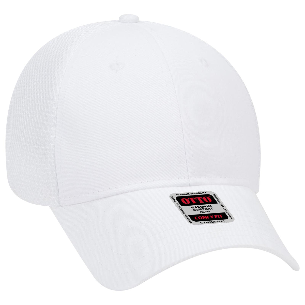 Right View of 016 - White OTTO CAP "OTTO COMFY FIT" 6 Panel Low Profile Baseball Cap