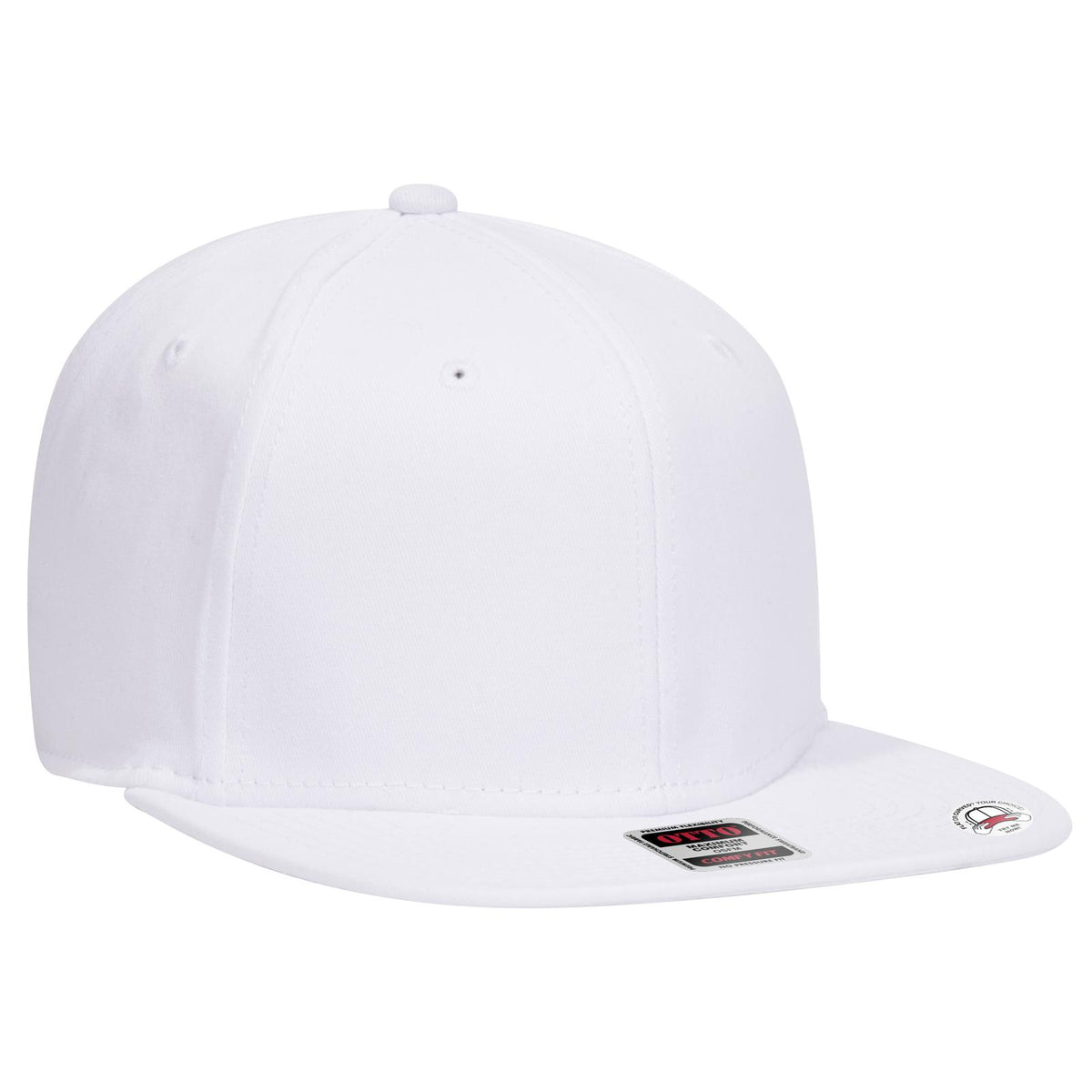 Right View of 016 - White OTTO CAP "OTTO COMFY FIT" 6 Panel Pro Style Snapback Hat