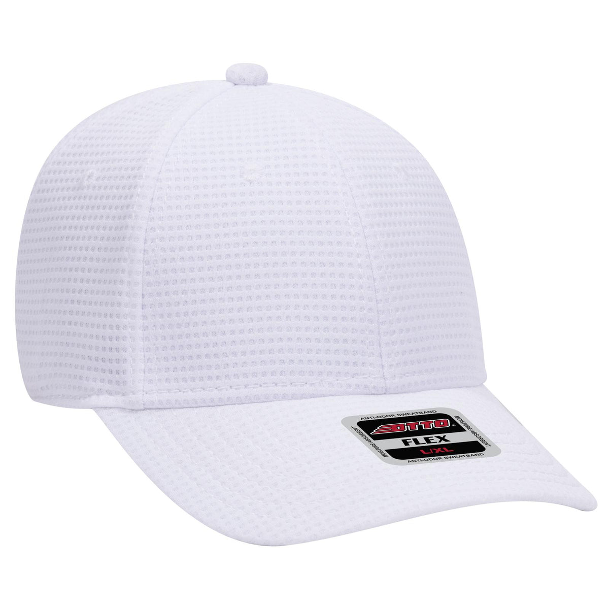 Right View of 016 - White OTTO CAP "OTTO FLEX" Fitted 6 Panel Low Profile Baseball Cap