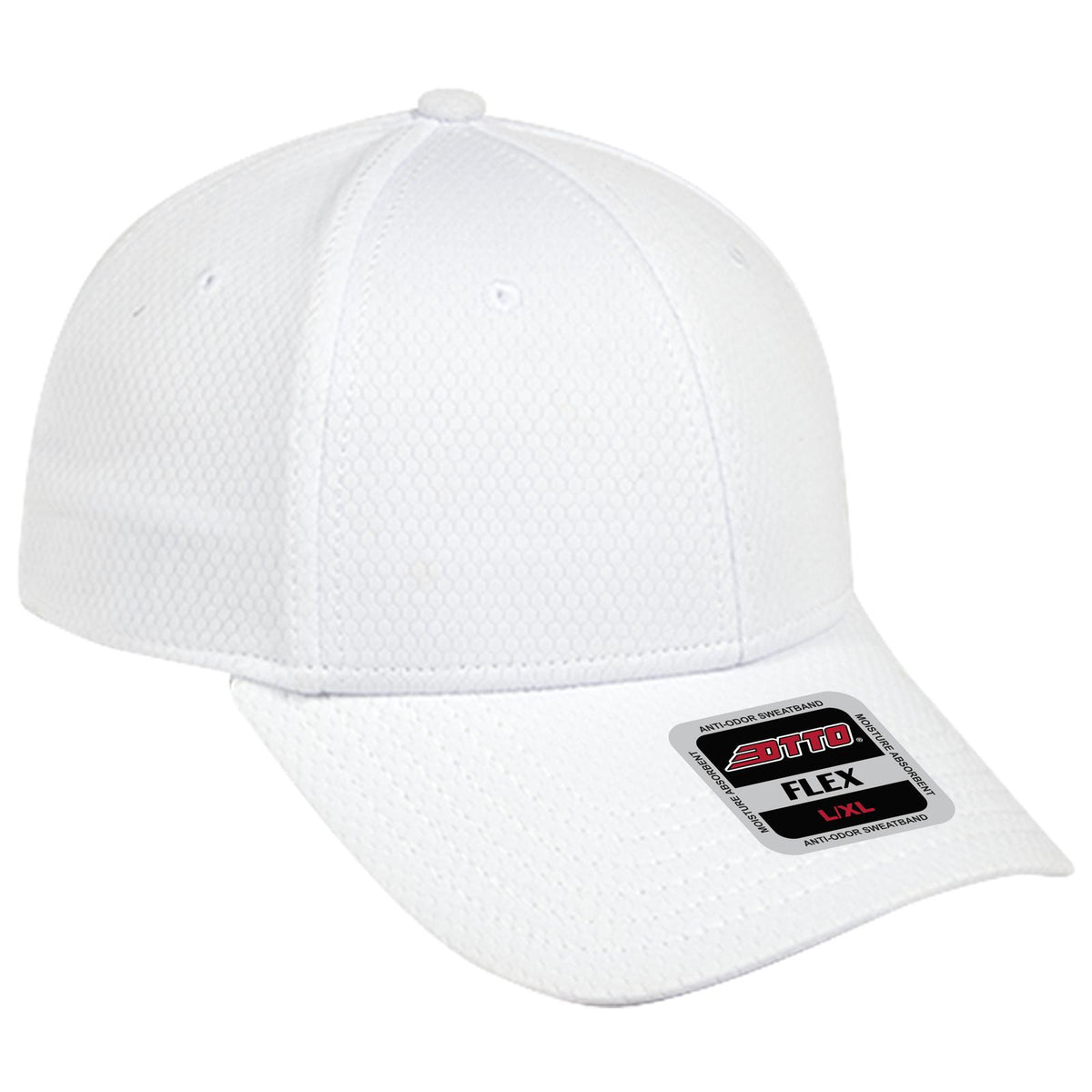 Right View of 016 - White OTTO CAP "OTTO FLEX" Fitted 6 Panel Low Profile Baseball Cap