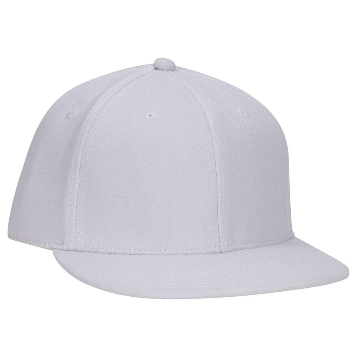 Right View of 016 - White OTTO CAP "OTTO FLEX" Fitted 6 Panel Mid Profile Flat Visor Baseball Cap
