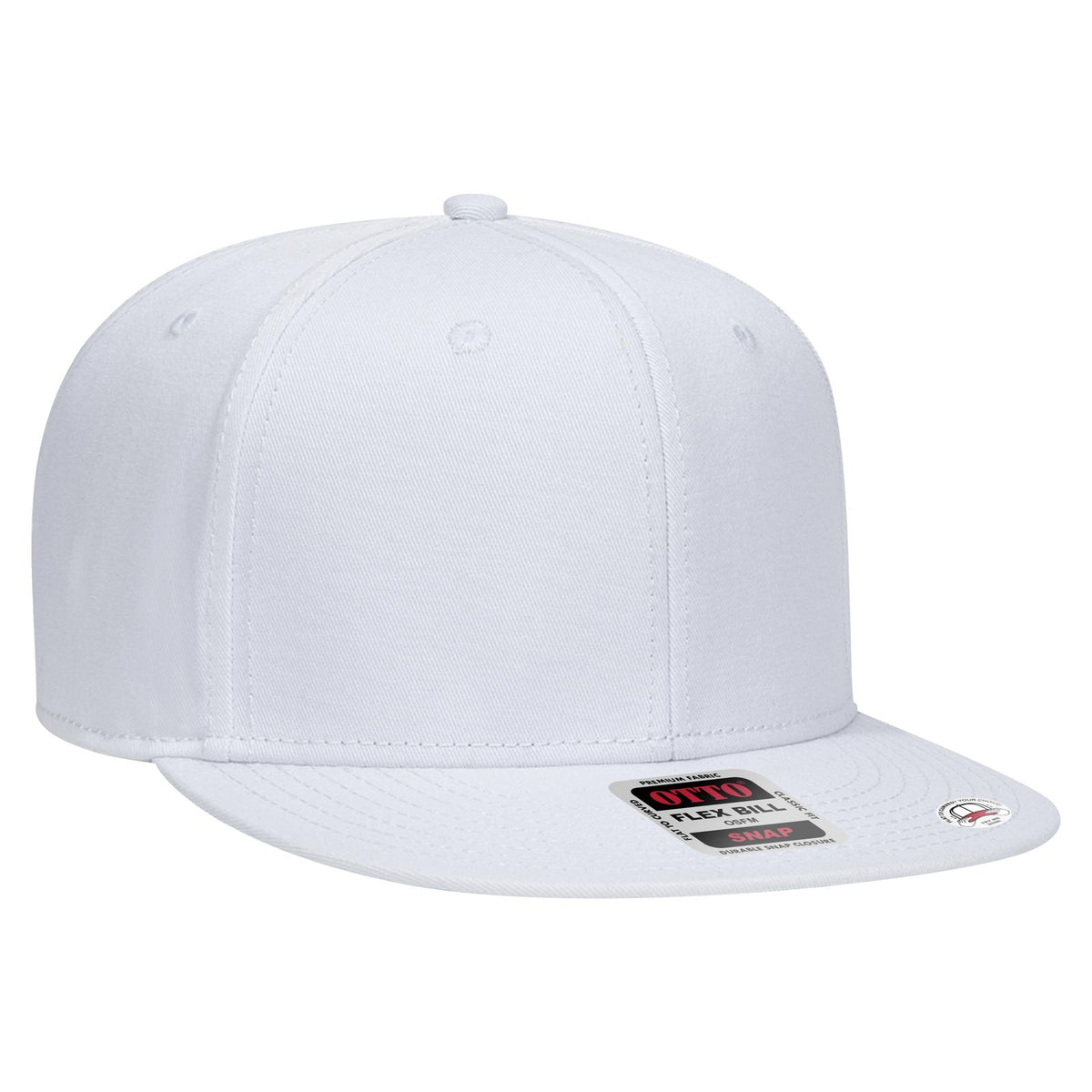 Right View of 016 - White OTTO CAP “OTTO SNAP” 6 Panel Pro Style Snapback Hat