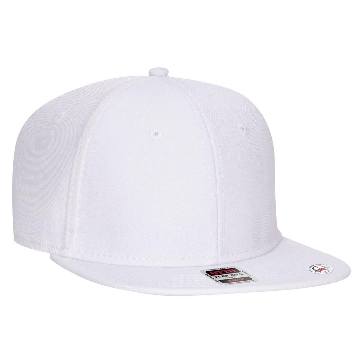 Right View of 016 - White OTTO CAP "OTTO SNAP" 6 Panel Pro Style Snapback Hat