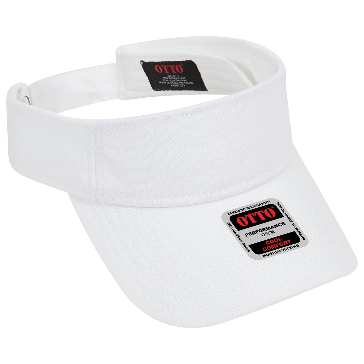 Right View of 016 - White OTTO CAP Sun Visor